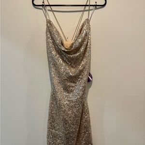Elegant Sequin Gold Dress
